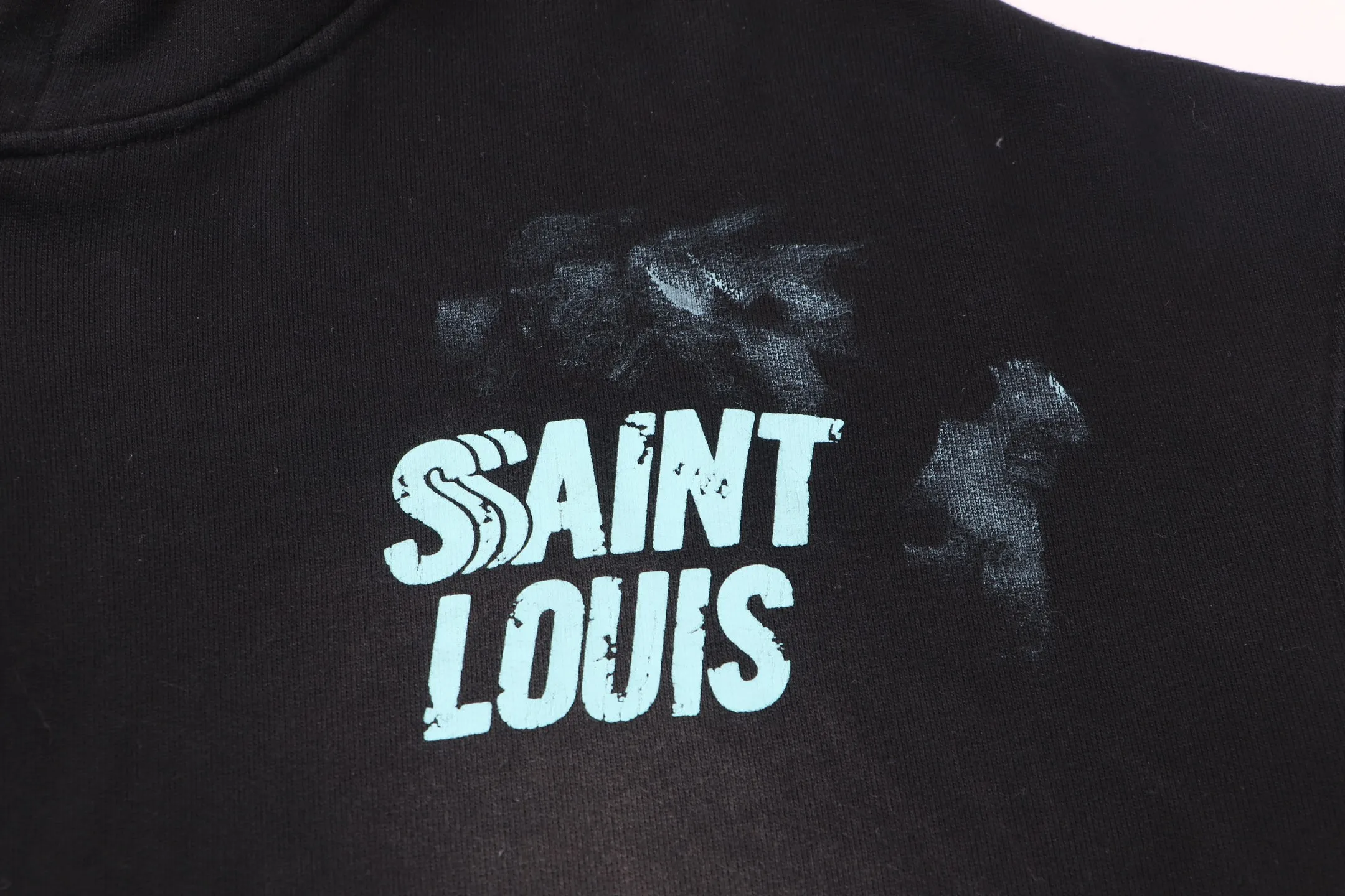 Style No. S111 P320💰 (450g version) SSSAINT LOUIS splash-ink logo long-sleeved zipper hoodie sweatshirt is made of 450g dense cotton fabric, with a loose fit and the same style for men and women. Size S-XL